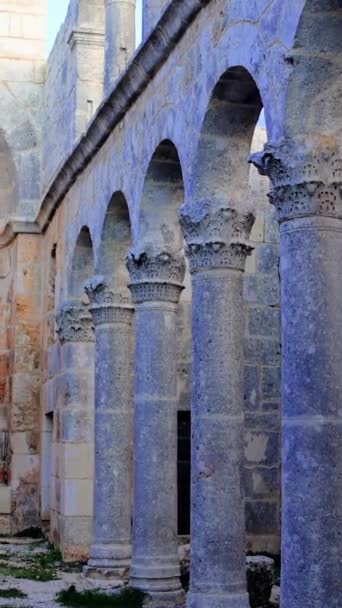 Cambazli Vidéo Église Vieille Ruine Christianité Siècle Anatolie Vieille Ruine — Video