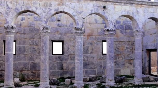 Ruinas Iglesia Cambazli Siglo Columnata Arquitectura Anatolia Mersin Turquía Columnata — Vídeo de stock