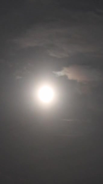 Cativando Lapso Tempo Lua Sequência Noturna Com Nuvens Movendo Atmosfera — Vídeo de Stock