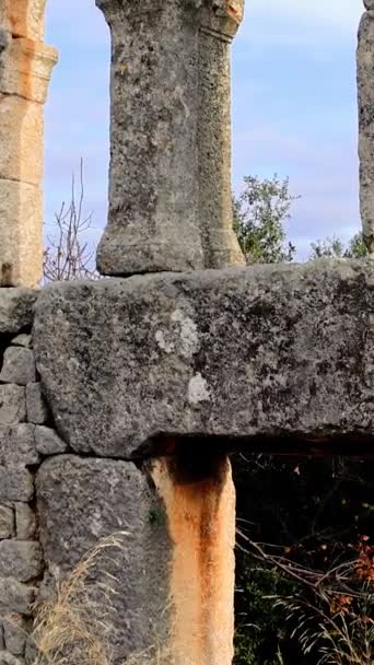 Explore Okuzlu Mediterranean Ruin Hellenistic Byzantine Era Featuring Three Nave — Stock Video
