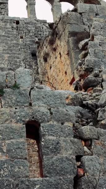 Okuzlu Menampilkan Biara Romawi Dari Hellenistik Bizantium Dengan Biara Tiga — Stok Video
