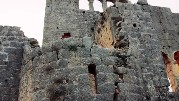 Okuzlu Menampilkan Biara Romawi Dari Hellenistik Bizantium Dengan Biara Tiga — Stok Video