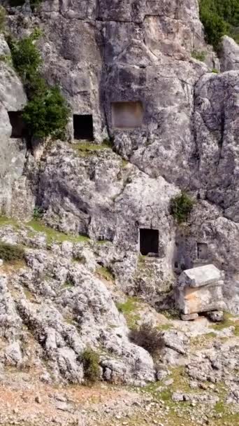 Drone View Ancient Tomb Captures Sarcophagus Archaeology Video Explores Sarcophagus — 图库视频影像