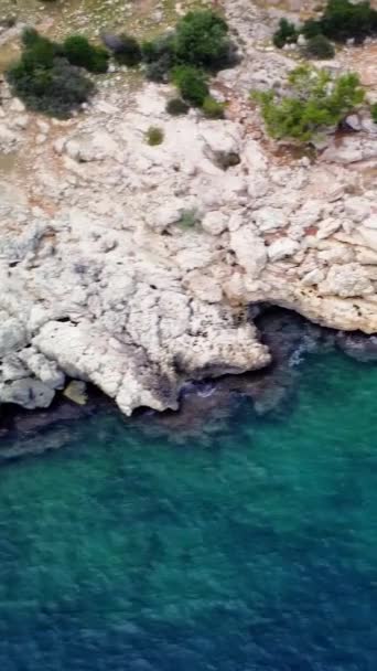 Drone Uitzicht Lagune Turquoise Gekleurde Wateren Bij Maiden Hamam Luchtbeelden — Stockvideo