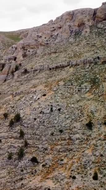 Imagens Drones Mostram Pico Elevando Montanha Arborizada Vista Aérea Captura — Vídeo de Stock