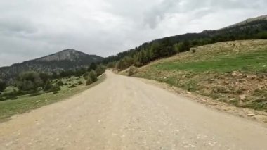 Yükselen ağaçlar ve görkemli dağların arasında dolambaçlı toprak bir yolda ilerleyin. Doğanın dingin güzelliğini tecrübe edin. Bu manzaranın içinden geçerken kucaklaşın..