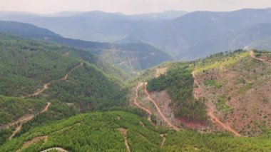 Açık bir günde yemyeşil dağ vadilerinin ve dolambaçlı yolların çarpıcı güzelliğini tecrübe edin. Doğa, seyahat ve manzara projeleri için mükemmel.