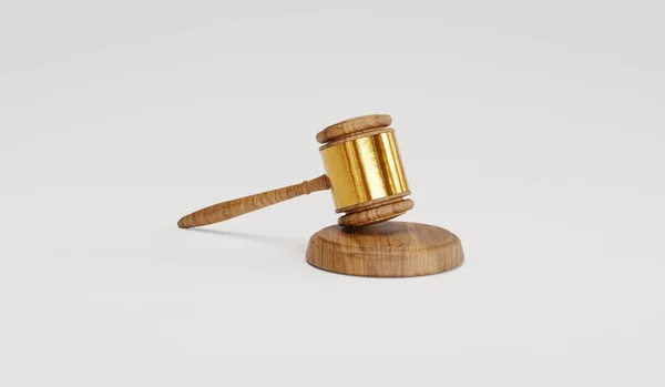 Martelo Madeira Marrom Juiz Decisão Brilhante Martelo Para Veredicto Tribunal — Fotografia de Stock