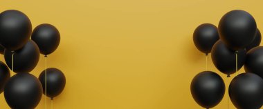 Kara Cuma Yatay Sancak Parlak Balonlu Sazan Bölgesi. 3B Hazırlama