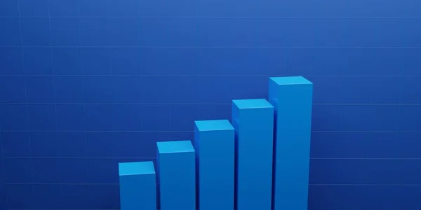 Blaues Geschäftsdiagramm Graph Wachstum Finanzmarketing Konzept Auf Erfolgsstrategie Hintergrund Mit — Stockfoto