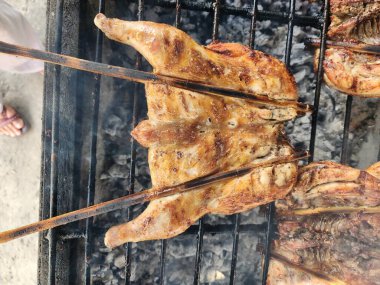 Izgara tavuk, kızarmış tavuk sokak yemeği... 