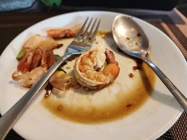Pikantní Krevetový Salát Thajské Tradiční Jídlo Mňam — Stock fotografie