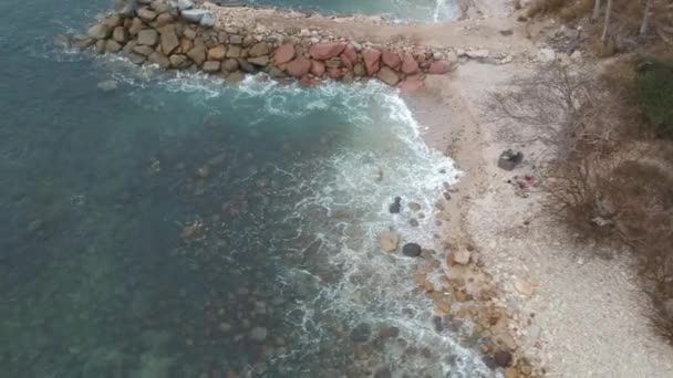 Playa Puerto Vallarta Mismaloya Muelle Piedras Agua Mar — Stockvideo