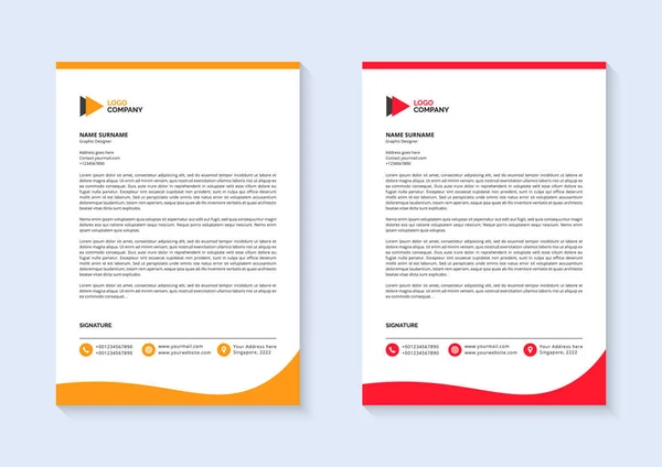 Projeniz için sarı ve yeşil renkli iş antetli şablonlar, yaratıcı modern antetli şablonlar.