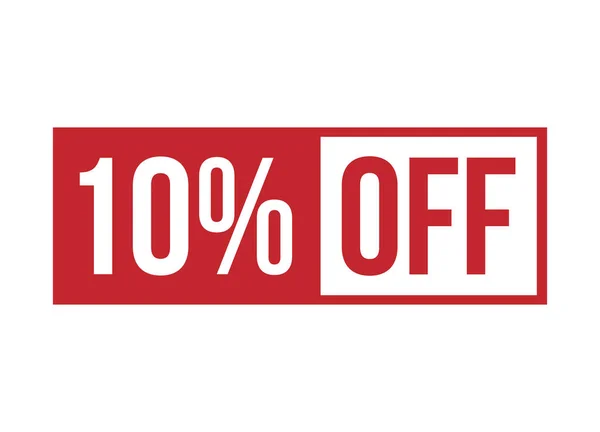 Kırmızı bayrak tasarım vektör illüstrasyonunda% 10 indirim