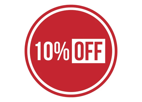 Kırmızı bayrak tasarım vektör illüstrasyonunda% 10 indirim