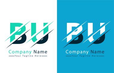 BU Letter Logo Tasarım Şablonu. Vektör Logosu İllüstrasyonu