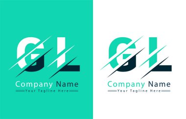 GL Harf Logo Tasarım Şablonu. Vektör Logosu İllüstrasyonu