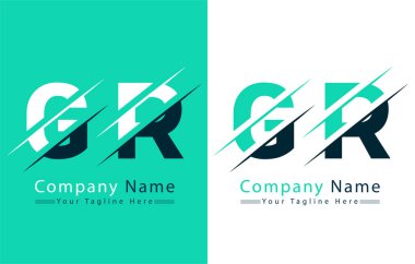 GR Harf Logo Vektörü Tasarım Şablonu Elemanları