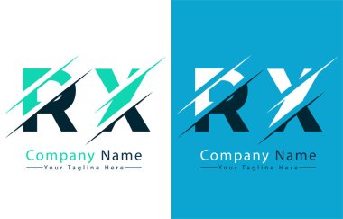 RX Harf Logo Vektör Tasarım Şablonu Elemanları