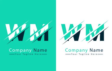 WM Harf Logo Tasarım Şablonu. Vektör Logosu İllüstrasyonu