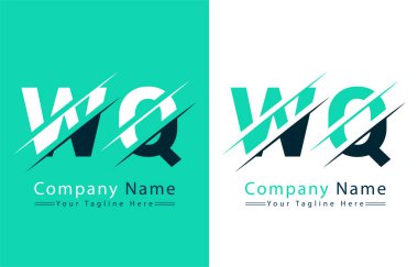 WQ Harf Logo Tasarım Şablonu. Vektör Logosu İllüstrasyonu