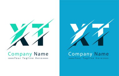 XT Harf Logo Vektörü Tasarım Şablonu Elemanları