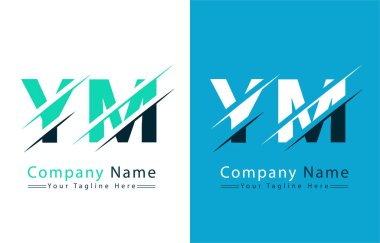 YM Harf Logosu Tasarımı Konsepti. Vektör Logosu İllüstrasyonu