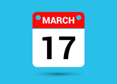 17 Mart Takvim Sabit Tarih Simgesi Gün 17 Vektör İlülasyonu