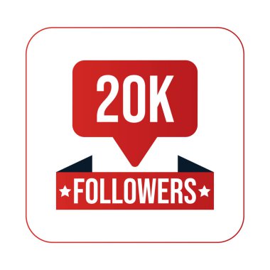 20K Takipçileri Tasarım Şablonu Vektör İllüstrasyonu