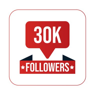 30K Takipçileri Tasarım Şablonu Vektör İllüstrasyonu