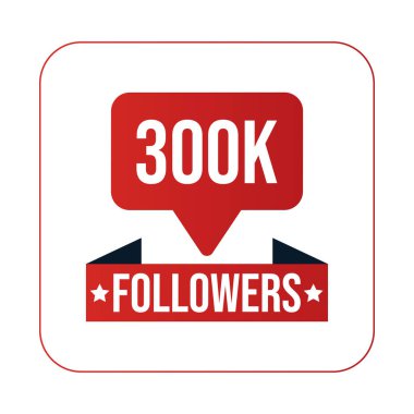 300K Takipçileri Tasarım Şablonu Vektör İllüstrasyonu