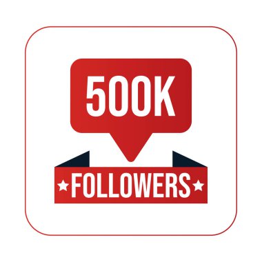 500K Takipçileri Tasarım Şablonu Vektör İllüstrasyonu