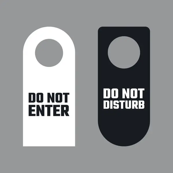 Otel için Kapı Askısı İşaretleri. Vektör İllüstrasyonu