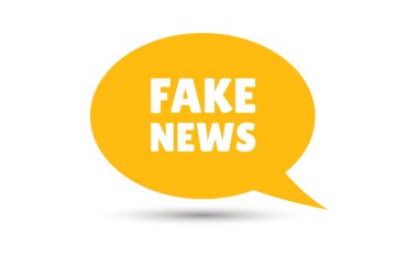 Sahte haber konuşma balonu vektör illüstrasyonu. Sahte haber metni ile iletişim konuşma balonu