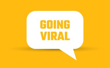 Viral konuşma balonu vektör illüstrasyonuna geçiyoruz. İnternette yayınlanan metinle iletişim konuşma balonu