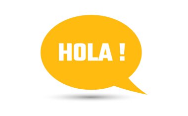 Hola konuşma balonu vektör çizimi. Hola metni ile iletişim konuşma balonu