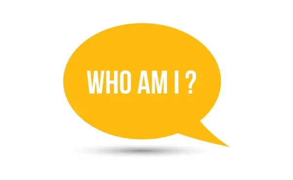 Ben kimim ki konuşma balonu vektör illüstrasyonu yapıyorum. Ben kimim? Kiminle iletişim konuşma balonu