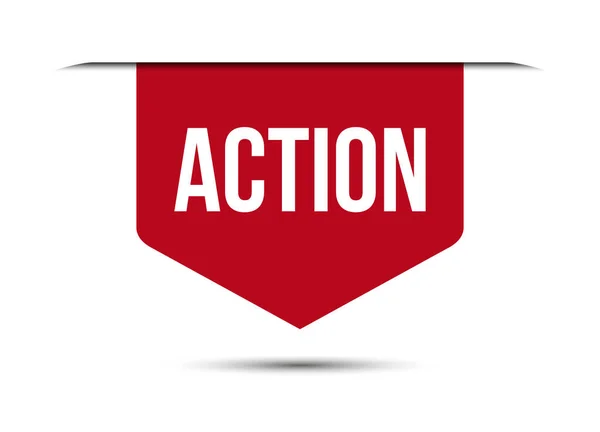 eylem kırmızı vektör gösterimi beyaz arkaplanda izole edildi