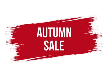 Fırça stili sonbahar satışı kırmızı vektör illüstrasyonuName