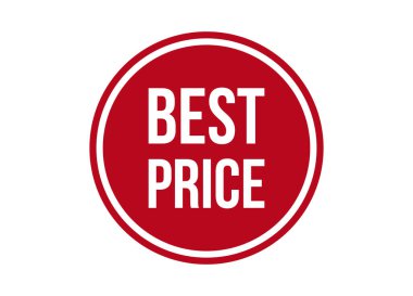 Beyaz arkaplanda izole edilmiş en iyi fiyat kırmızı vektör illüstrasyonu