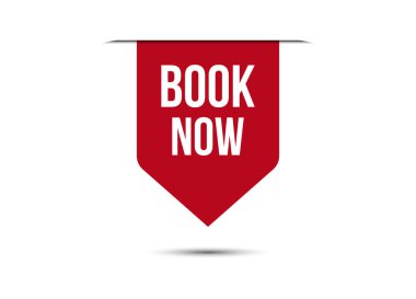 Şimdi kırmızı vektör resimleme kitabı beyaz arkaplanda izole edildi