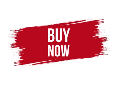 Fırça biçimi alımı şimdi kırmızı vektör illüstrasyon beyaz arkaplanda izole