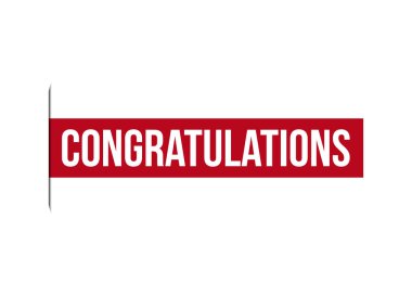 Tebrikler kırmızı bayrak tasarım vektör illüstrasyonu