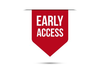 Erken erişim kırmızı vektör gösterimi beyaz arkaplanda izole edildi