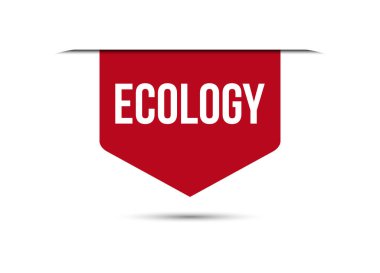 Ekoloji kırmızı vektör gösterimi beyaz arkaplanda izole edildi