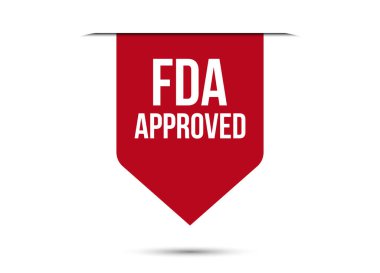 FDA beyaz arkaplanda izole edilmiş kırmızı vektör illüstrasyonunu onayladı