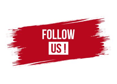 Fırça biçimi beyaz arkaplanda izole edilmiş kırmızı vektör illüstrasyonunu takip edin