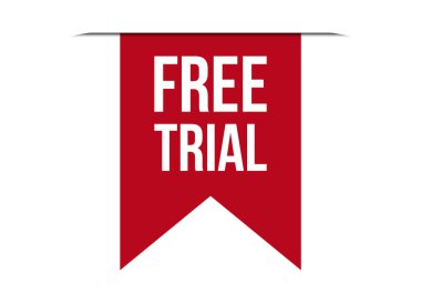 ücretsiz deneme kırmızı başlık tasarım vektör illüstrasyonu