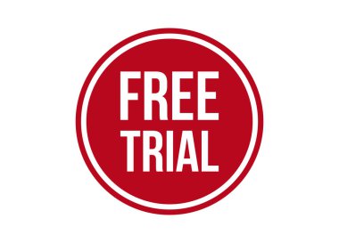 ücretsiz deneme kırmızı başlık tasarım vektör illüstrasyonu